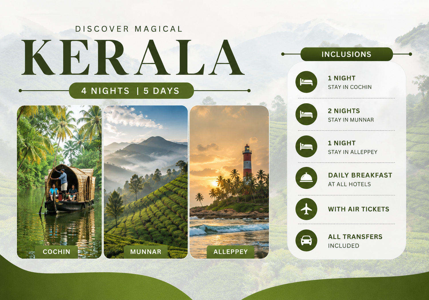 4 Nights 5 Days Kerala