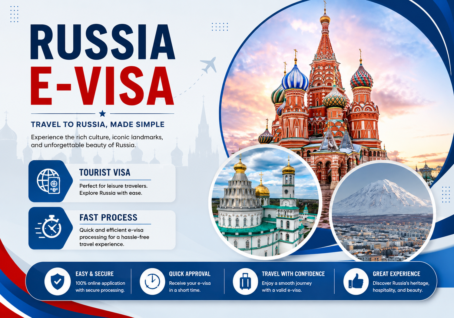 RUSSIA E - VISA ( TOURIST VISA )